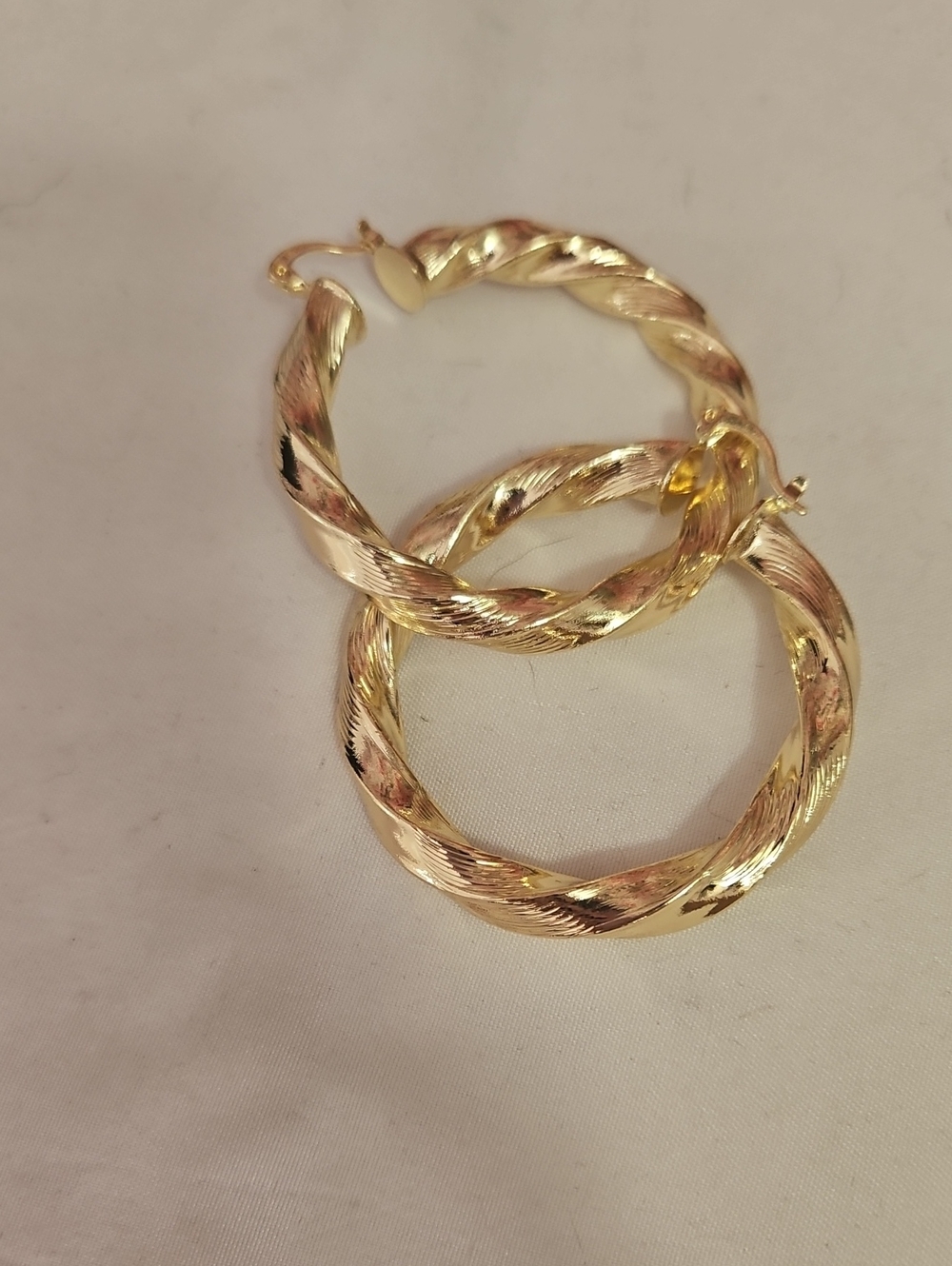 14k Gold Filled Twisted Hoop Earrings - Women Jewelry